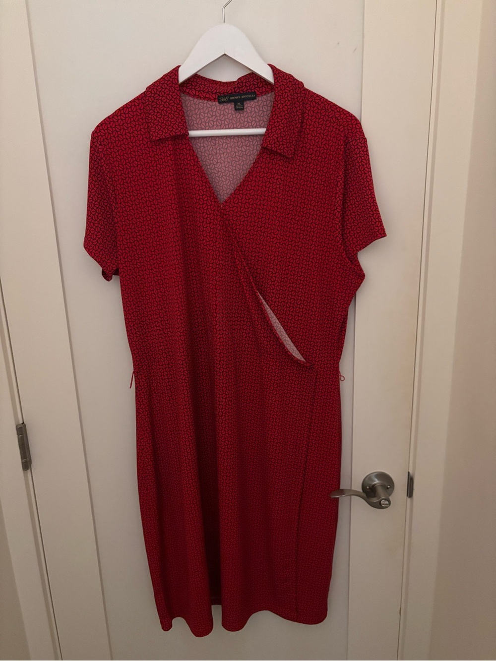 Brooks Brothers Red Collared Midi Wrap Dress